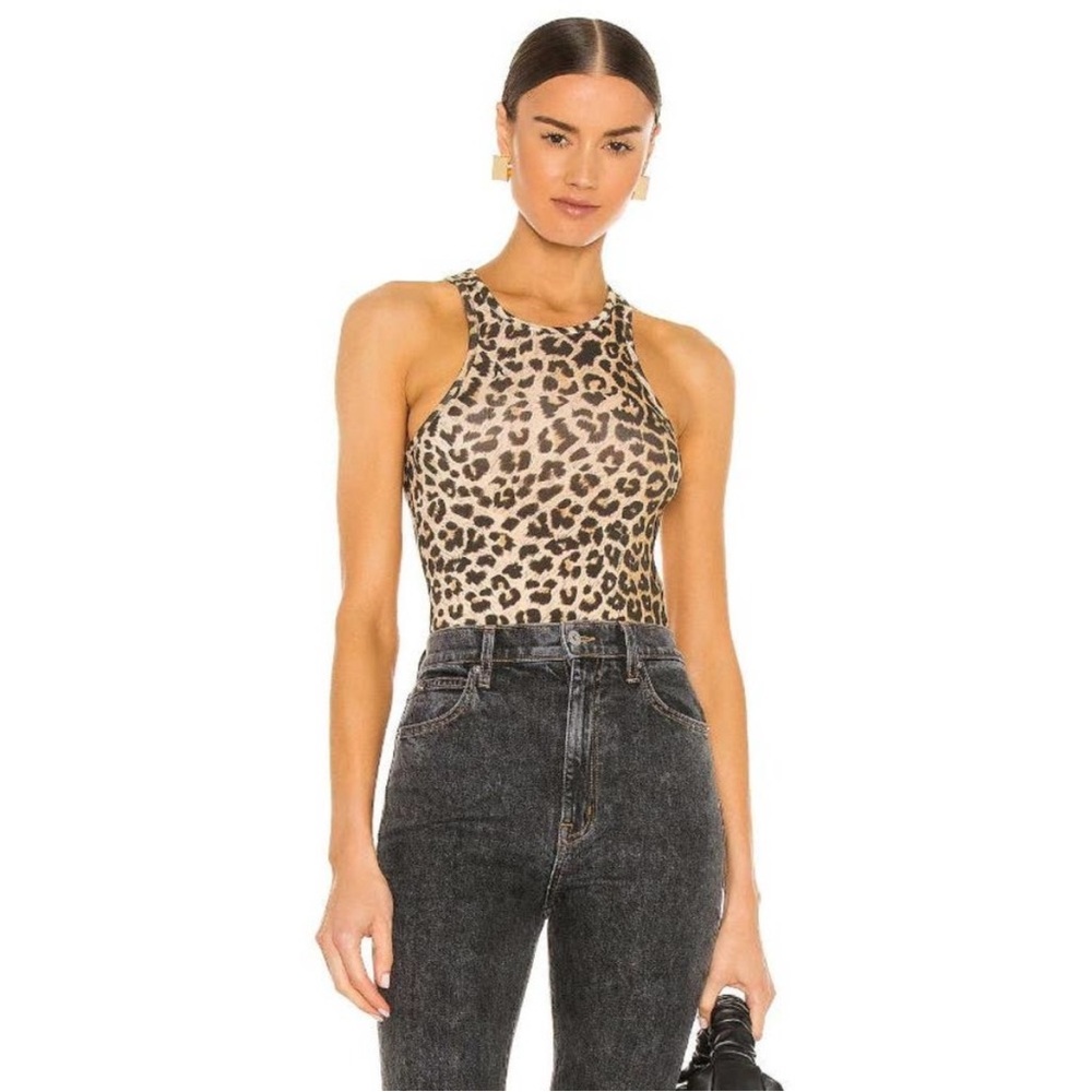 All Saints Animal Print Sleeveless Bodysuit